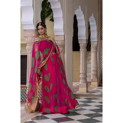 Gulabo Jaipur Chanchal Pink Lehenga (Set of 3)