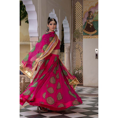 Gulabo Jaipur Chanchal Pink Lehenga (Set of 3)