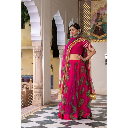 Gulabo Jaipur Chanchal Pink Lehenga (Set of 3)
