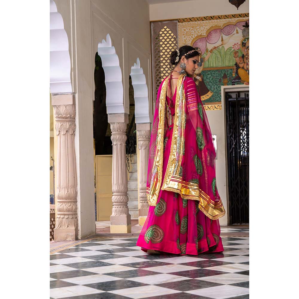 Gulabo Jaipur Chanchal Pink Lehenga (Set of 3)