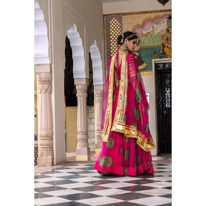 Gulabo Jaipur Chanchal Pink Lehenga (Set of 3)