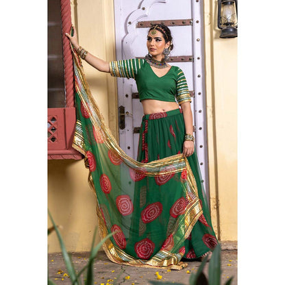 Gulabo Jaipur Chanchal Green Lehenga (Set of 3)