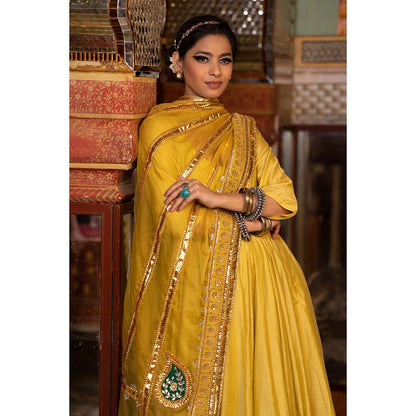 Gulabo Jaipur Shri Yellow Anarkali (Set of 3)