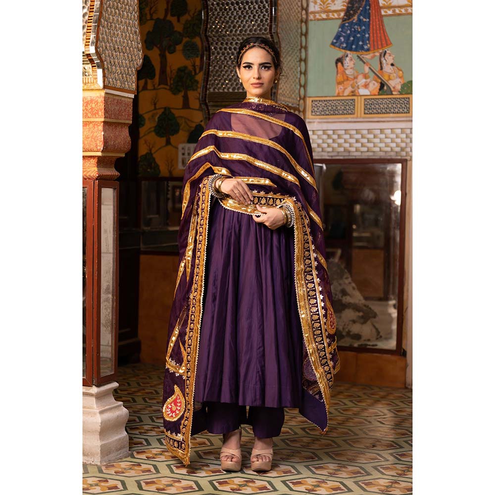 Gulabo Jaipur Shri Purple Anarkali (Set of 3)