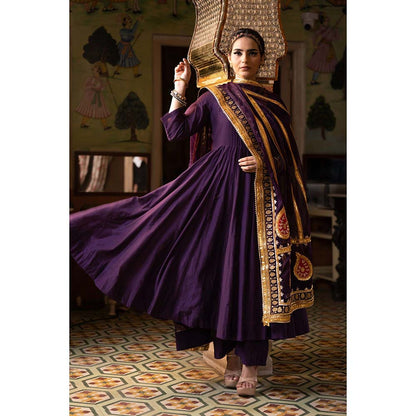 Gulabo Jaipur Shri Purple Anarkali (Set of 3)