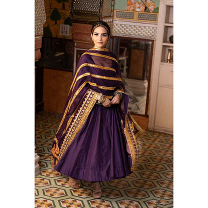 Gulabo Jaipur Shri Purple Anarkali (Set of 3)