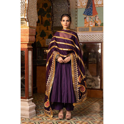 Gulabo Jaipur Shri Purple Anarkali (Set of 3)