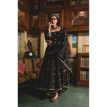 Gulabo Jaipur Chandni Black Anarkali (Set of 3)