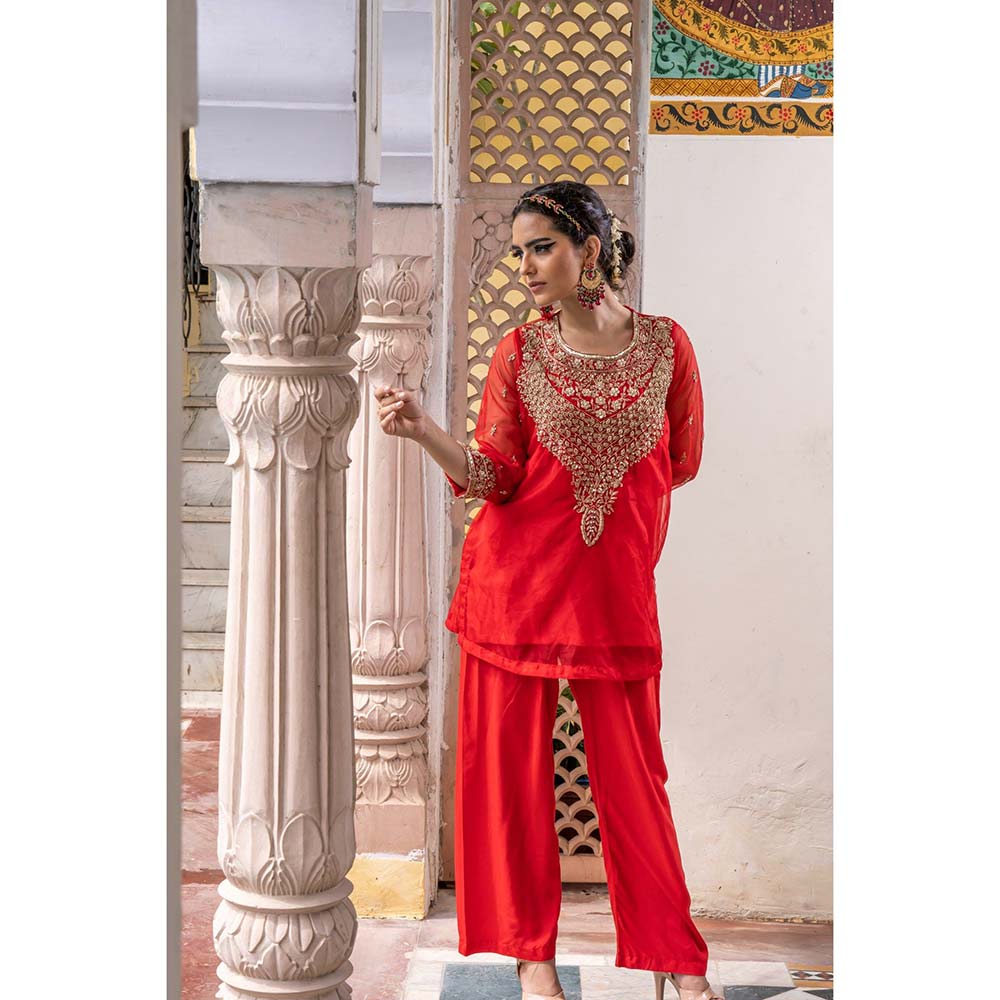 Gulabo Jaipur Zifa Red Co-ord (Set of 2)