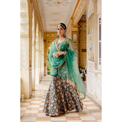 Gulabo Jaipur Atefa Green Sharara (Set of 3)