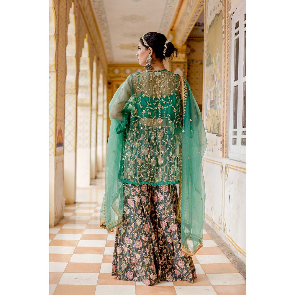 Gulabo Jaipur Atefa Green Sharara (Set of 3)