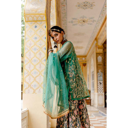 Gulabo Jaipur Atefa Green Sharara (Set of 3)