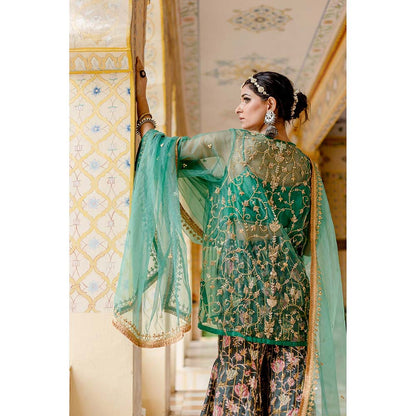 Gulabo Jaipur Atefa Green Sharara (Set of 3)