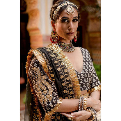 Gulabo Jaipur Shehzadi Black Lehenga (Set of 4)