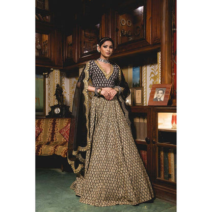Gulabo Jaipur Parveen Black Lehenga (Set of 3)