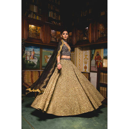 Gulabo Jaipur Parveen Black Lehenga (Set of 3)