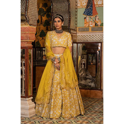 Gulabo Jaipur Parveen Yellow Lehenga (Set of 3)