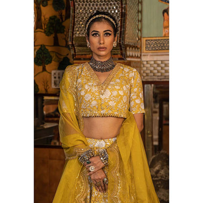 Gulabo Jaipur Parveen Yellow Lehenga (Set of 3)