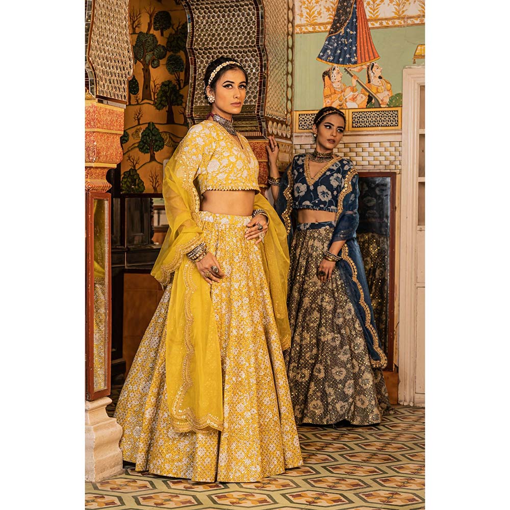 Gulabo Jaipur Parveen Yellow Lehenga (Set of 3)