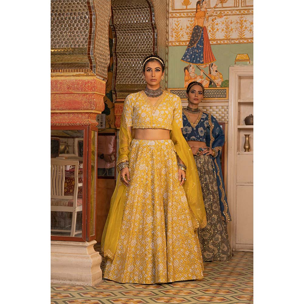 Gulabo Jaipur Parveen Yellow Lehenga (Set of 3)