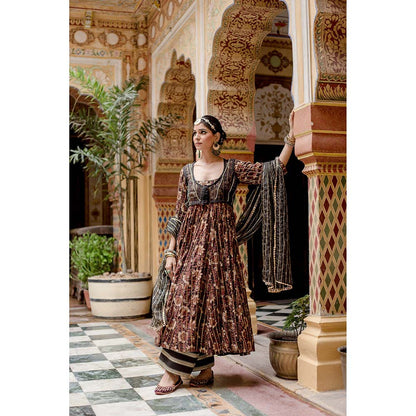 Gulabo Jaipur Farah Black Anarkali (Set of 3)
