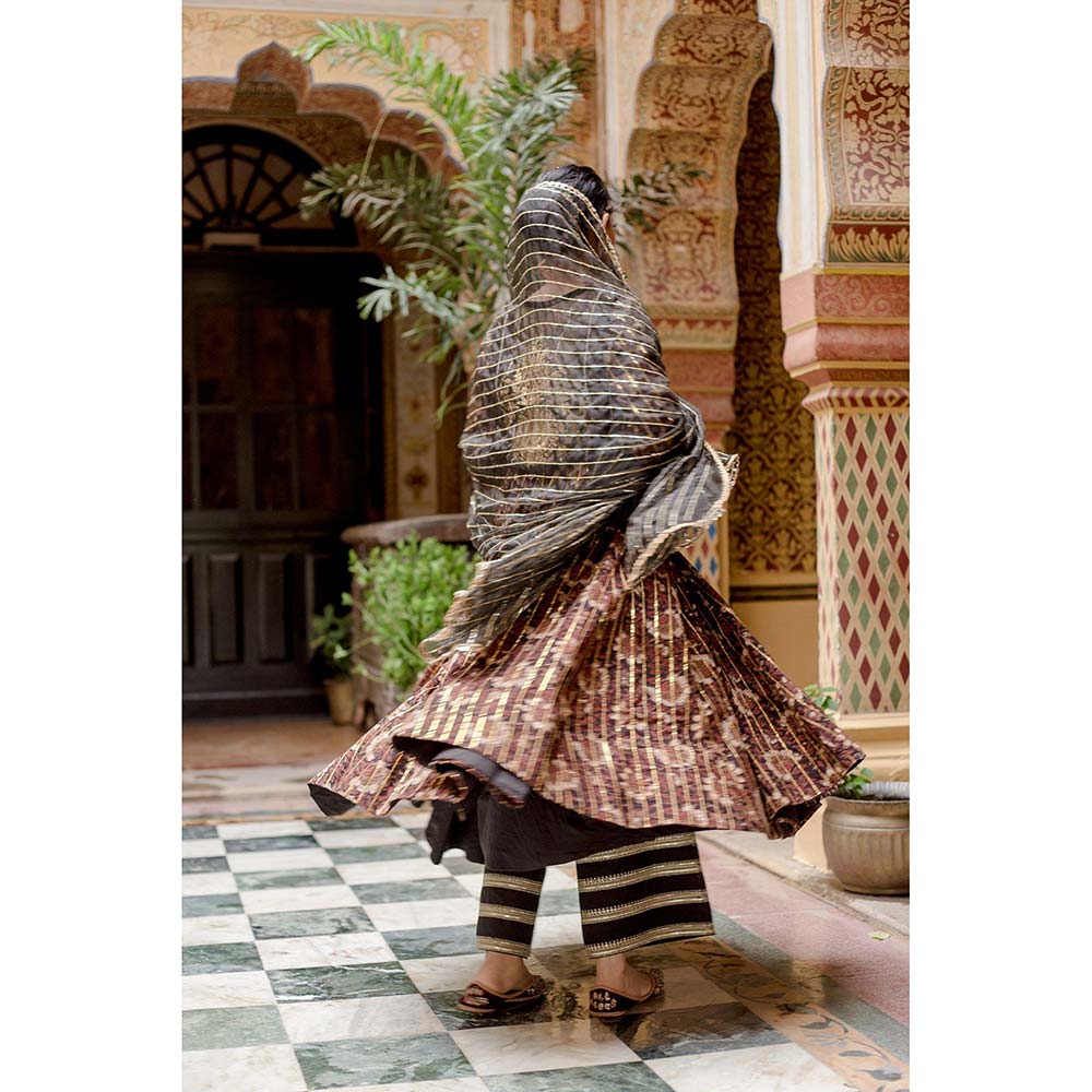 Gulabo Jaipur Farah Black Anarkali (Set of 3)