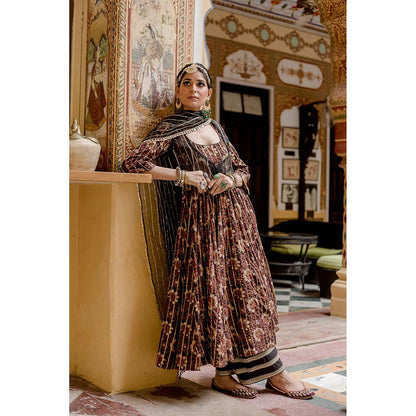 Gulabo Jaipur Farah Black Anarkali (Set of 3)