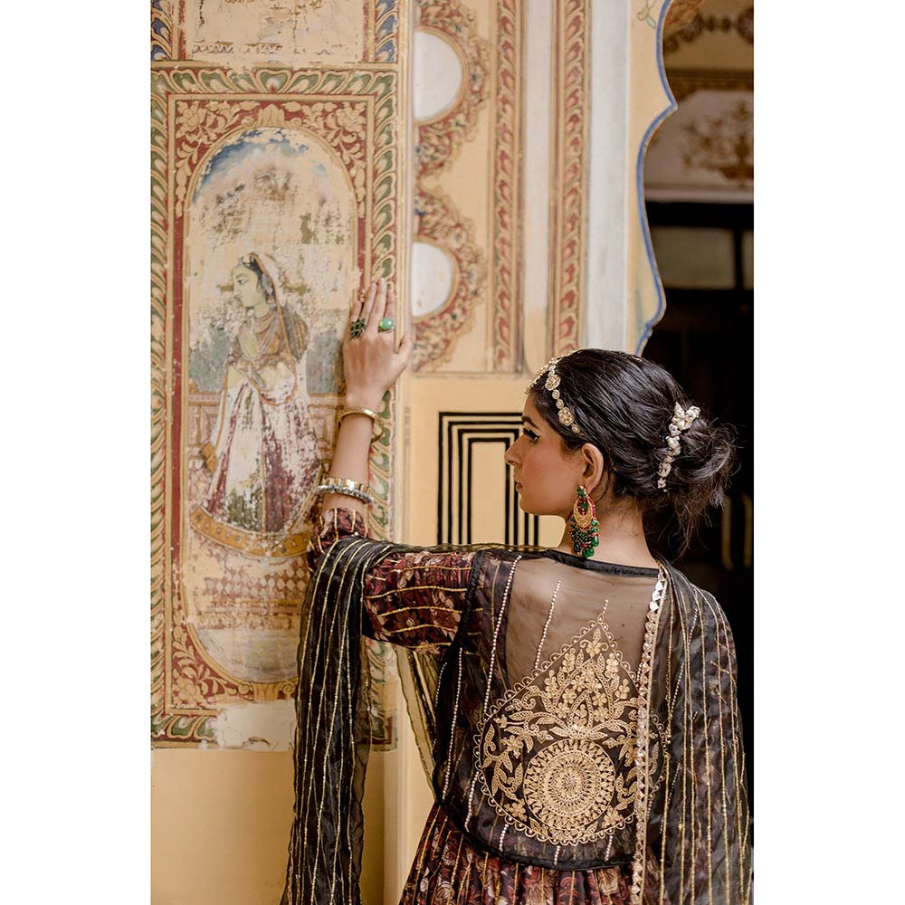 Gulabo Jaipur Farah Black Anarkali (Set of 3)