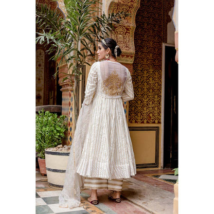 Gulabo Jaipur Farah White Anarkali (Set of 3)