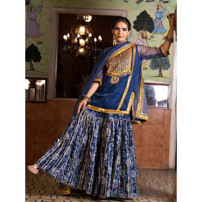 Gulabo Jaipur Aasman Blue Sharara (Set of 3)