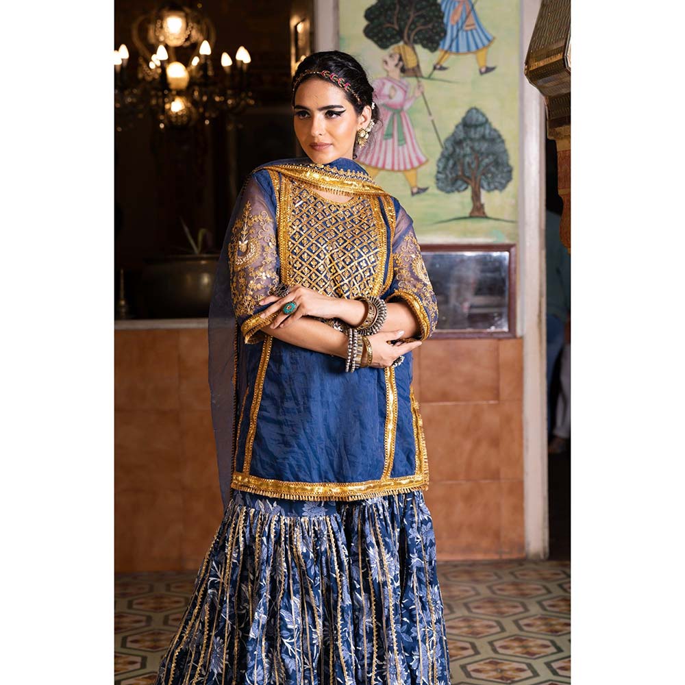 Gulabo Jaipur Aasman Blue Sharara (Set of 3)
