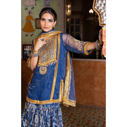 Gulabo Jaipur Aasman Blue Sharara (Set of 3)