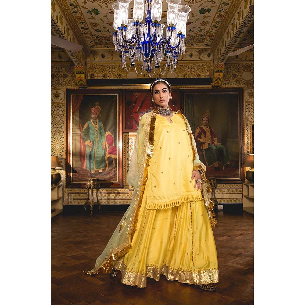 Gulabo Jaipur Imama Yellow Sharara (Set of 3)