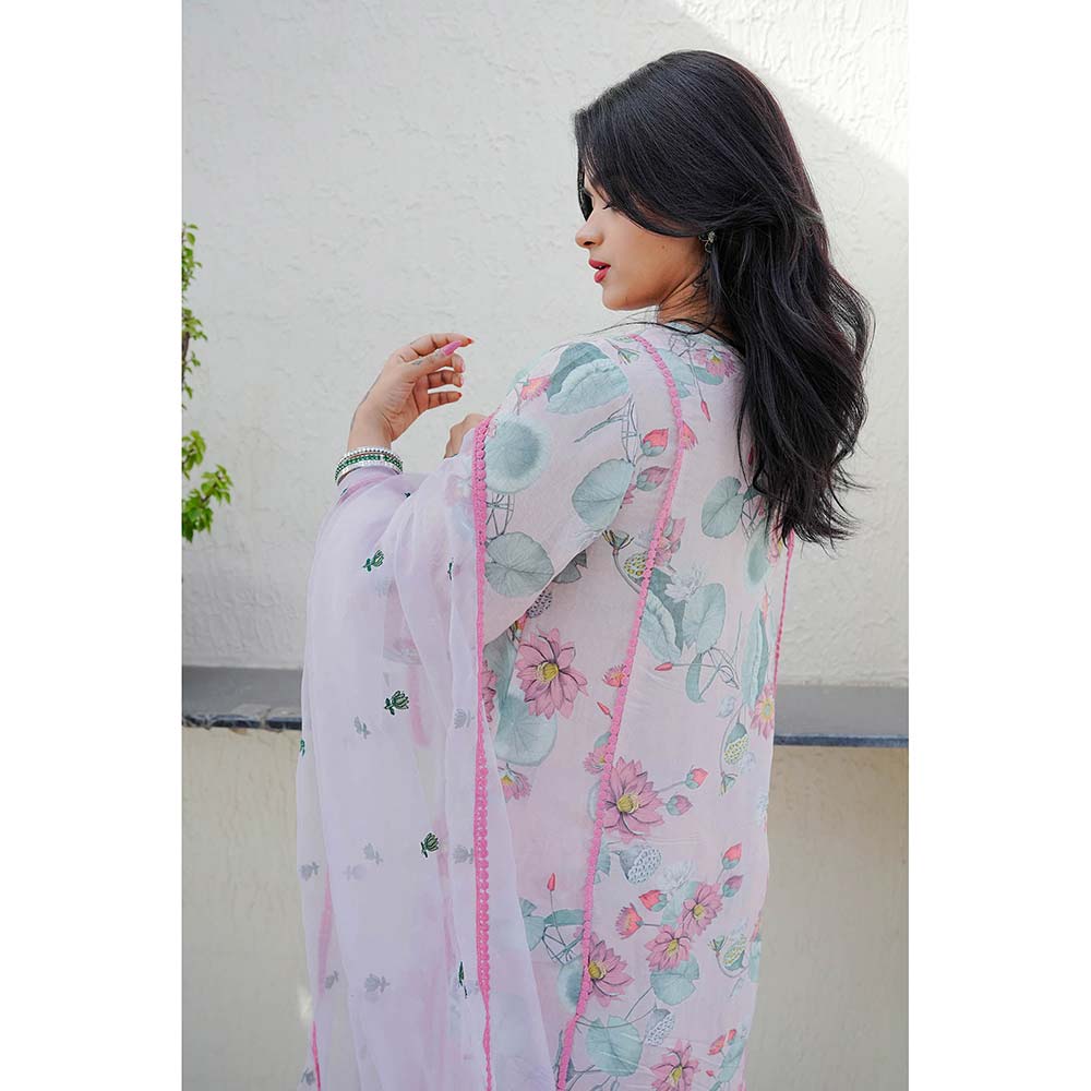 Gulabo Jaipur Muskan Pink Printed Embroidery Kurta (Set of 3)