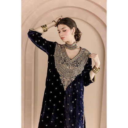 Gulabo Jaipur Chitra Kurta and Pant-Navy Blue (Set of 2)