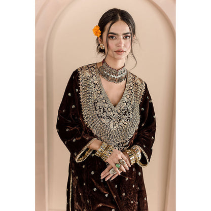 Gulabo Jaipur Chitra Kurta and Pant-Brown (Set of 2)