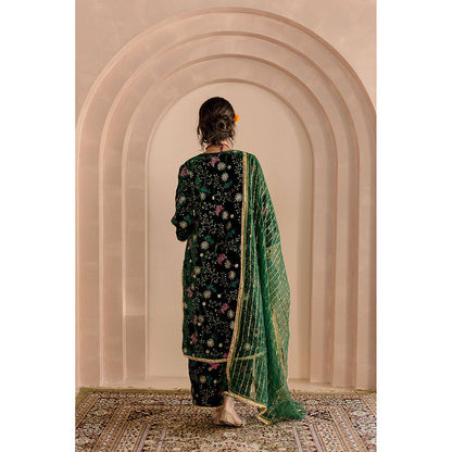 Gulabo Jaipur Chaya Kurta and Pant-Green (Set of 3)
