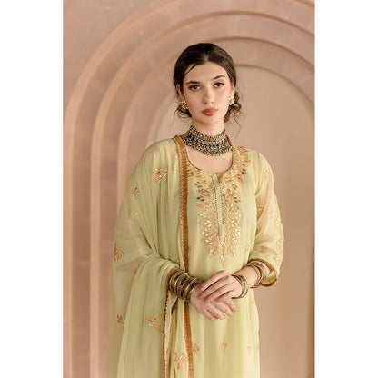 Gulabo Jaipur Shama Kurta and Pant-Green (Set of 3)