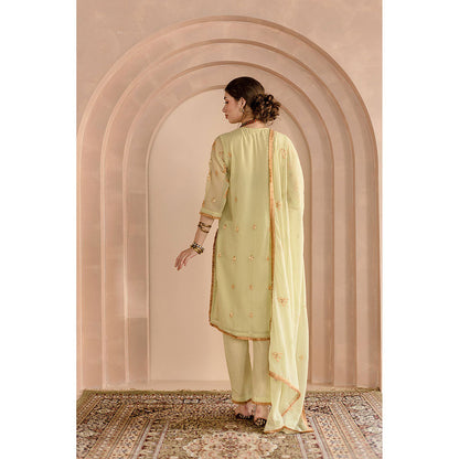 Gulabo Jaipur Shama Kurta and Pant-Green (Set of 3)