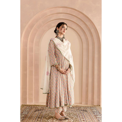Gulabo Jaipur Shaila Anarkali-Pant with Dupatta-Multi-Color (Set of 3)