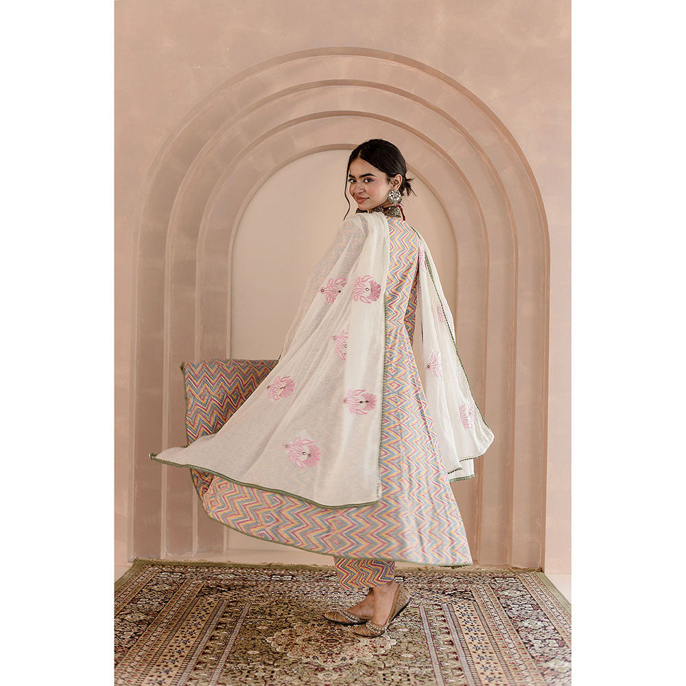 Gulabo Jaipur Shaila Anarkali-Pant with Dupatta-Multi-Color (Set of 3)