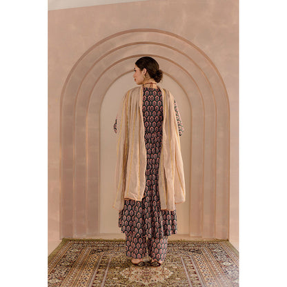 Gulabo Jaipur Shubha Anarkali-Pant with Dupatta-Green (Set of 3)