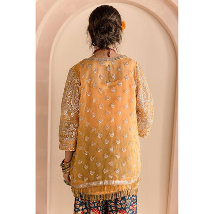 Gulabo Jaipur Sheetal Jacket-Palazzo with Top and Inner-Yellow (Set of 4)
