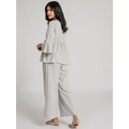 Gulaal Grey Birch Top & Pant (Set of 2)