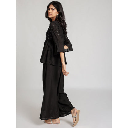 Gulaal Black Mrigakshi Top & Pant (Set of 2)