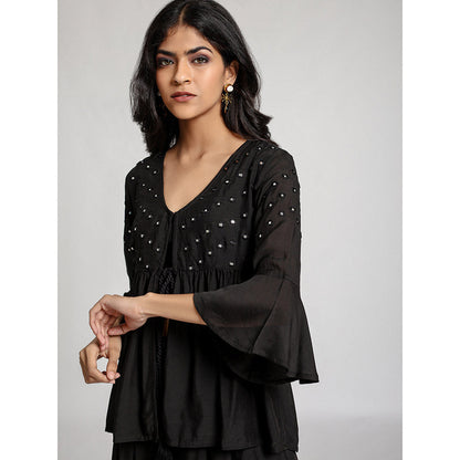 Gulaal Black Mrigakshi Top & Pant (Set of 2)