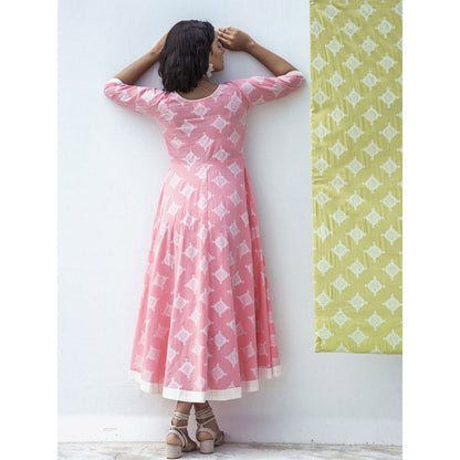 Gulaal Pink Zari Print High-Low Dress