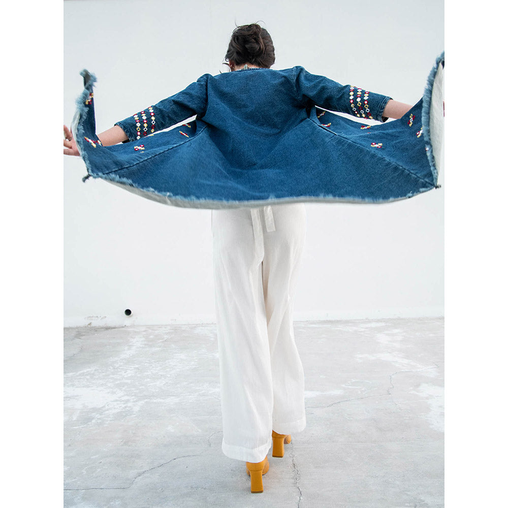 Gulaal Blue Embroidered Jacket