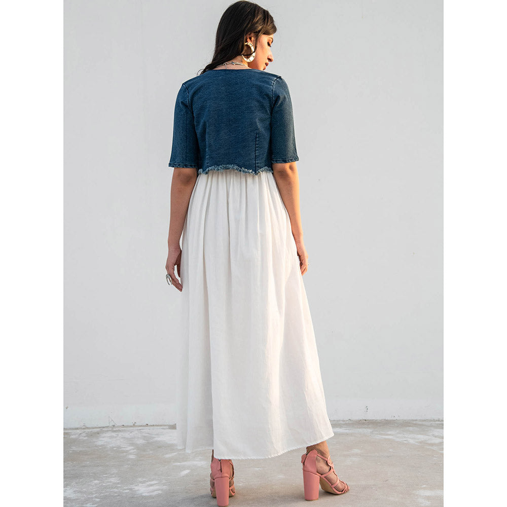 Gulaal White Solid Dress with Jacket (Pack of 2)