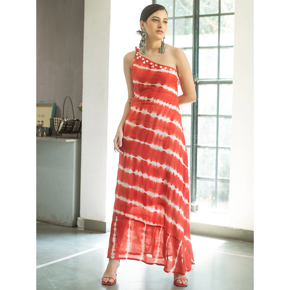 Gulaal Red Tie & Dye Dress
